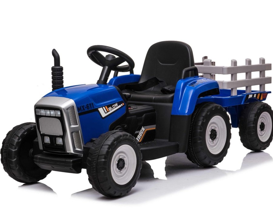 Ride On Toys OutdoorToys Ride On Tractors | Children'S Electric 12V Ride On Tractor With Trailer And Remote