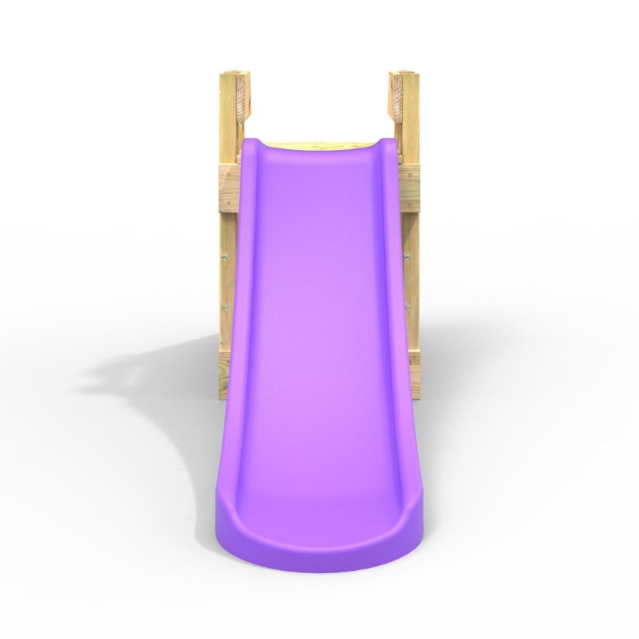 Garden Toys OutdoorToys All Slides | Rebo 4Ft Toddler Adventure Slide With Wooden Platform And Climbing Wall - Purple