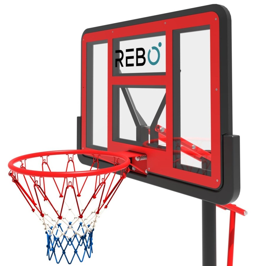 Garden Toys OutdoorToys Basketball Hoops | Rebo Freestanding Portable Basketball Hoop With Stand Adjustable Height - Large