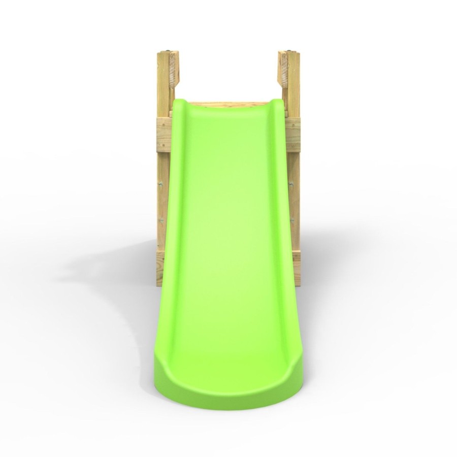 Garden Toys OutdoorToys All Slides | Rebo 4Ft Toddler Adventure Slide With Wooden Platform And Climbing Wall - Green