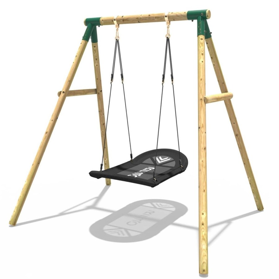 Swings OutdoorToys Wooden Swings | Rebo Boat Swing Seat Garden Single Swing Set - Single Boat