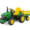 Ride On Toys OutdoorToys Ride On Tractors | Peg Perego Licensed John Deere Ground Force Tractor With Trailer 12V Ride On - Green