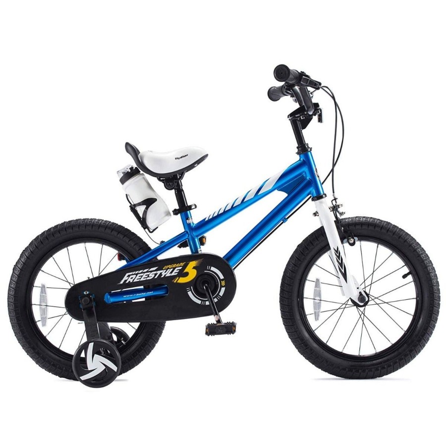 Ride On Toys OutdoorToys Kids Bikes | Royalbaby Freestyle 12" Unisex Kids Bike With Stabilisers - Blue