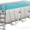 Swimming Pools OutdoorToys Steel Frame Pools | Bestway 18Ft X 9Ft X 48In Power Steel Rectangle Pool Set Bw56465