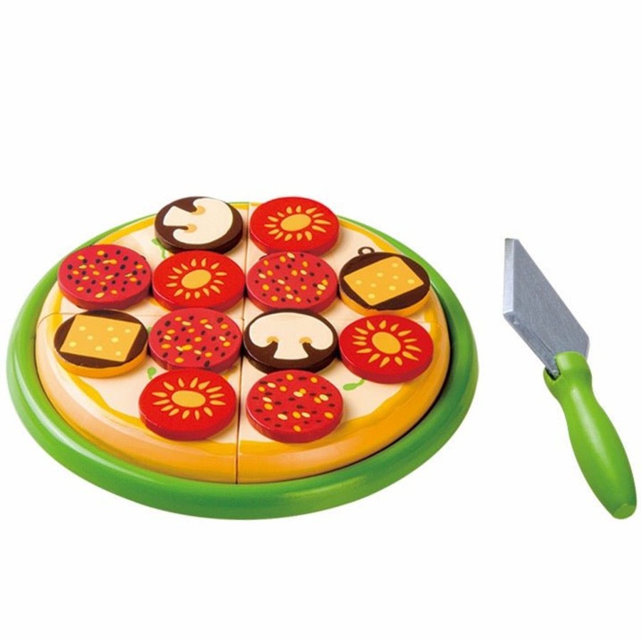 Garden Toys OutdoorToys Baby Toys | Pretend Pizza Making Non-Toxic Wooden Food Set For Imaginative Play