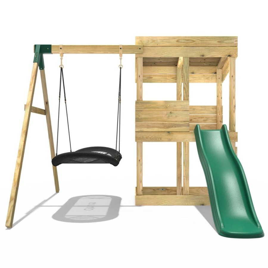 Playhouses OutdoorToys Lookout Towers | Rebo Wooden Lookout Tower Playhouse With 6Ft Slide & Swing - Cascades