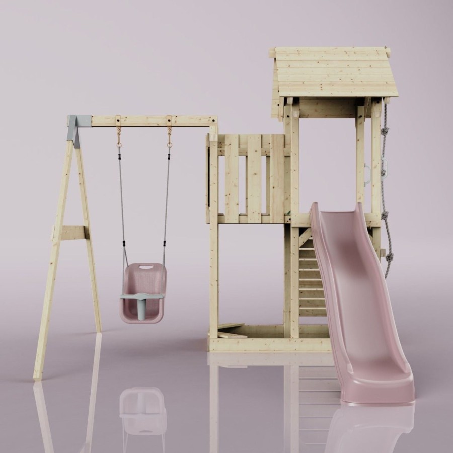 Climbing Frames OutdoorToys Climbing Frames With Swings | Polarplay Balcony Tower Kids Wooden Climbing Frame - Swing Calder Rose