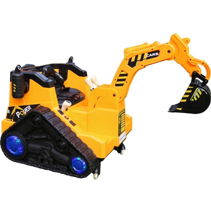 Ride On Toys OutdoorToys Ride On Tractors | Battery Operated Ride On Digger With 360 Degree Spin And Working Bucket