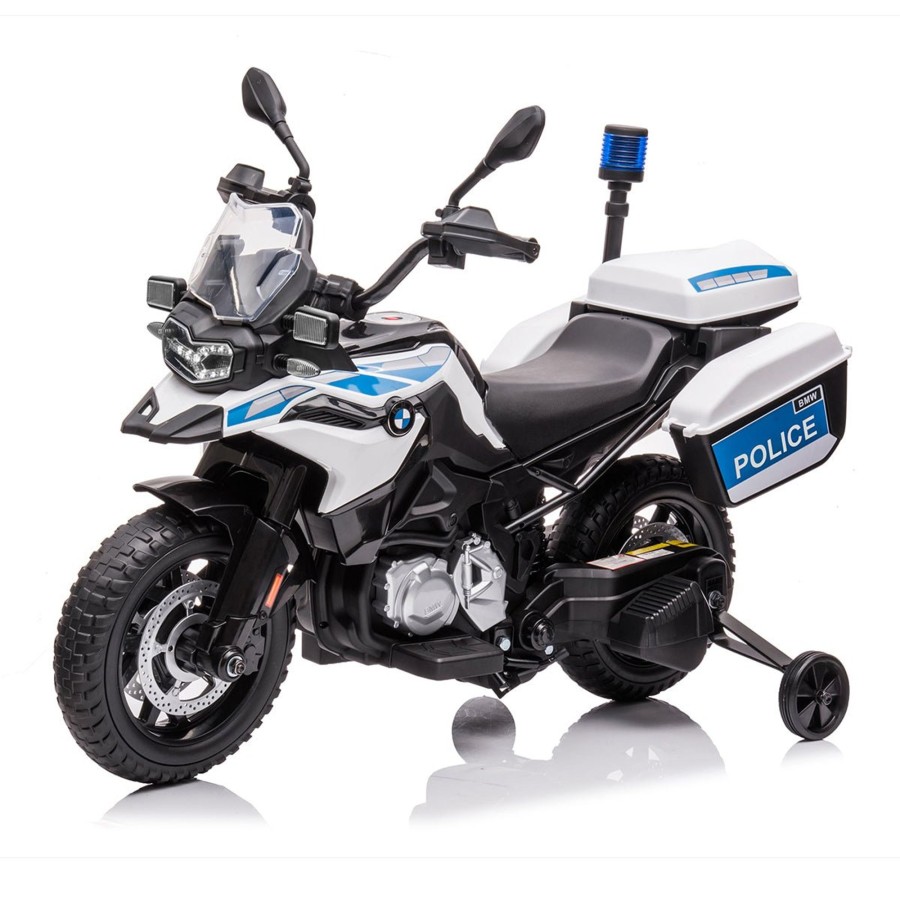 Ride On Toys OutdoorToys Kids Electric Motorbikes | Bmw F850 Gs 12V Electric Ride On Police Bike - White