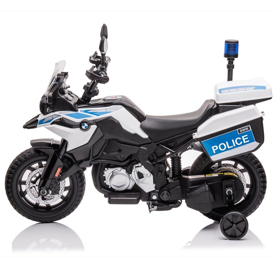 Ride On Toys OutdoorToys Kids Electric Motorbikes | Bmw F850 Gs 12V Electric Ride On Police Bike - White