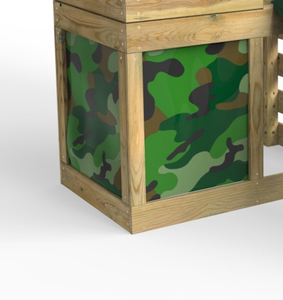 Playhouses OutdoorToys Accessories & Upgrades | Rebo Wooden Lookout Tower Playhouse - Add-On Den Pack Camouflage