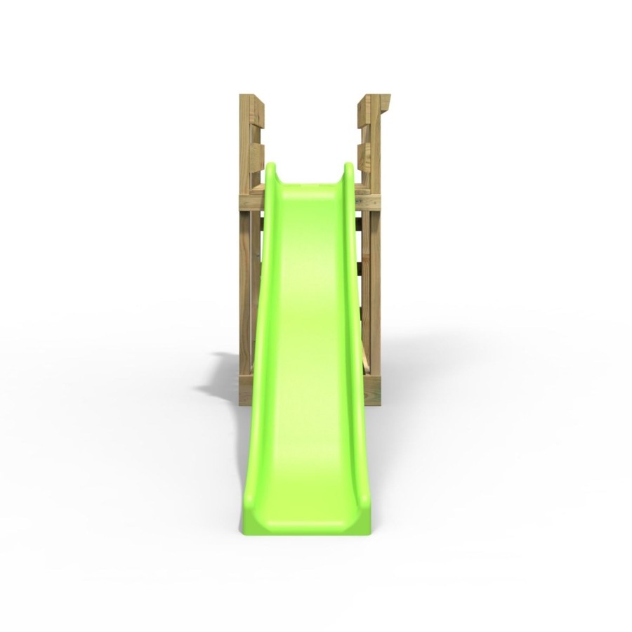 Swings OutdoorToys Swing Accessories | Add-On Wooden Platform With 6Ft Slide For Rebo Wooden Garden Swing Sets - Light Green