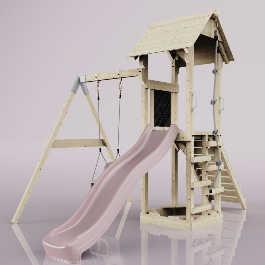 Climbing Frames OutdoorToys Climbing Frames With Swings | Polarplay Tower Kids Wooden Climbing Frame - Swing Helka Rose