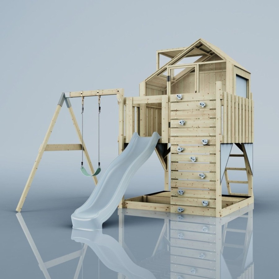 Playhouses OutdoorToys Playhouses With Slides And Swings | Polarplay Kids Climbing Tower & Playhouse - Swing Brenna Mist