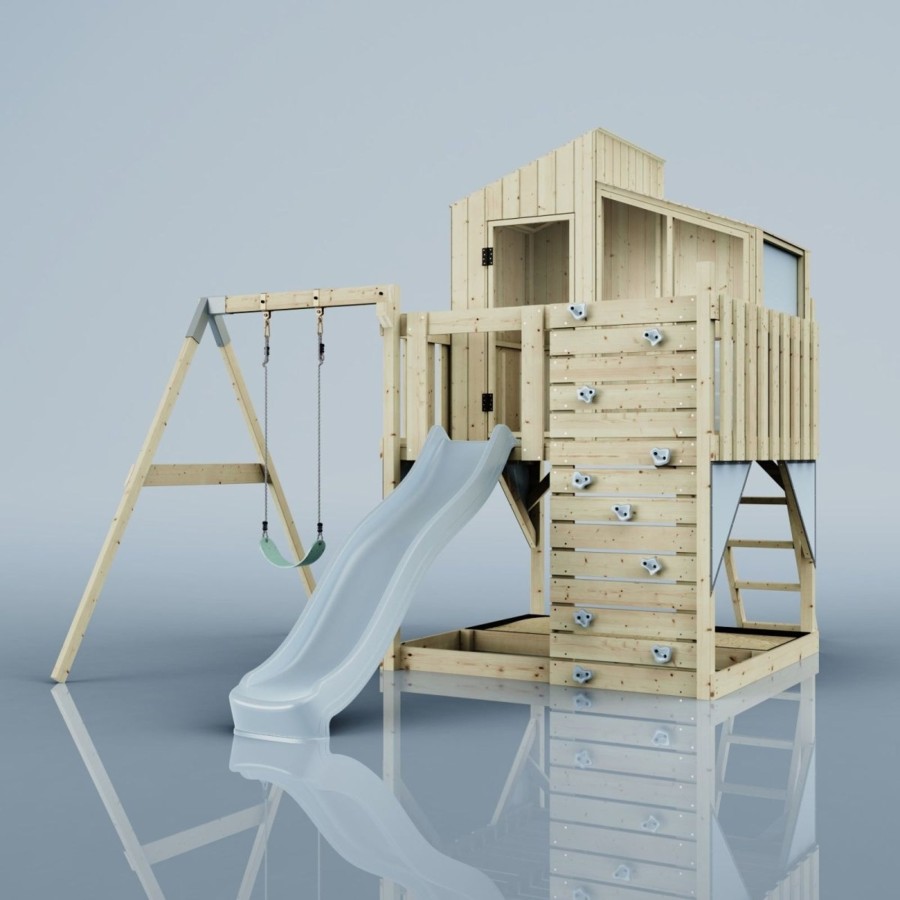 Playhouses OutdoorToys Playhouses With Slides And Swings | Polarplay Kids Climbing Tower & Playhouse - Swing Balder Mist