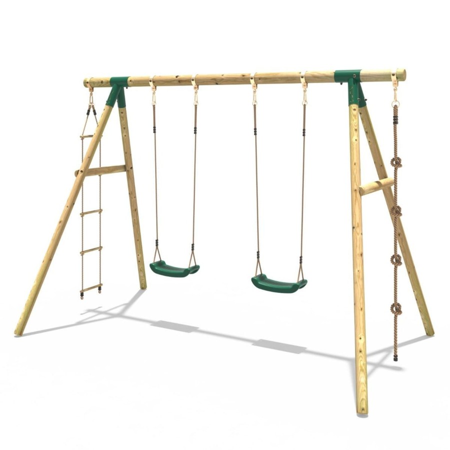 Swings OutdoorToys Wooden Swings | Rebo Wooden Garden Swing Sets Eclipse