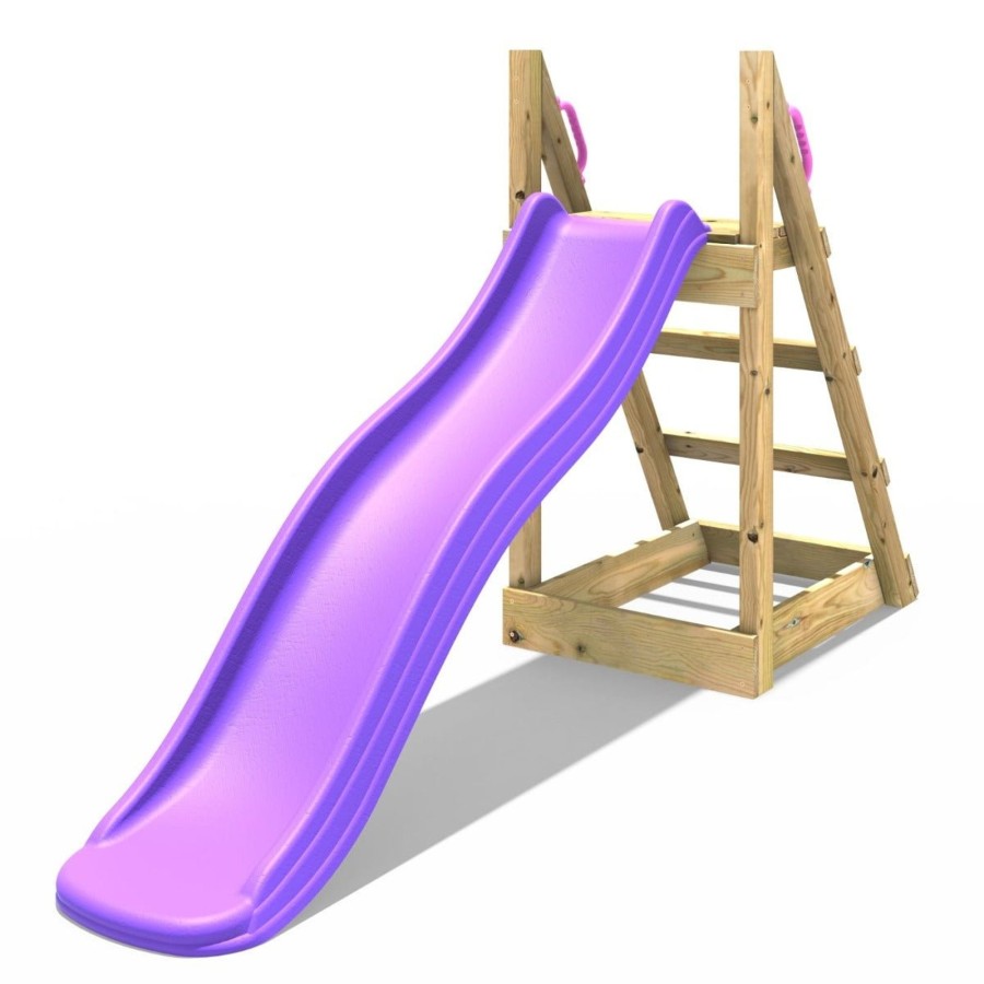 Garden Toys OutdoorToys All Slides | Rebo Free Standing Garden Wave Water Slide With Wooden Platform - 6Ft Slide Purple