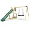 Climbing Frames OutdoorToys Pyramid Climbing Frames | Rebo Wooden Pyramid Activity Frame With Swings & 10Ft Water Slide - Looking Glass