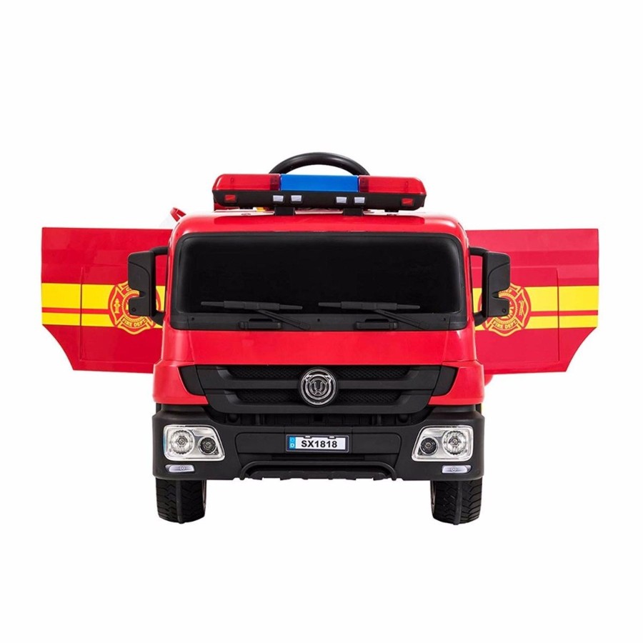 Ride On Toys OutdoorToys Ride On Jeeps | 12V Children'S Ride On Fire Engine With Accessories