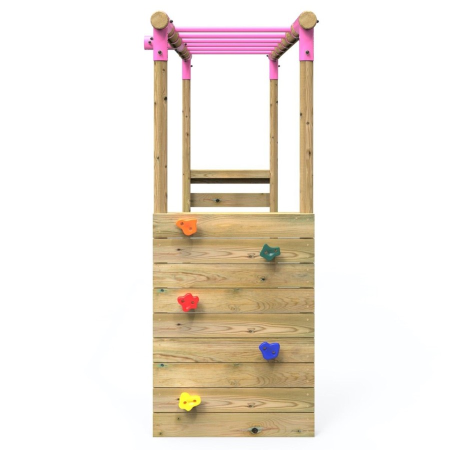 Swings OutdoorToys Swing Accessories | Rebo Extra-Long Monkey Bar Extension Kit For Round Wood Swing Frames - Pink