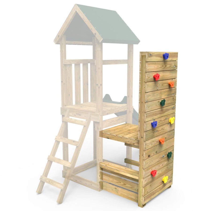 Climbing Frames OutdoorToys Accessories & Addons | Rebo Add On Double Sided Vertical Climbing Wall For Rebo Climbing Frames