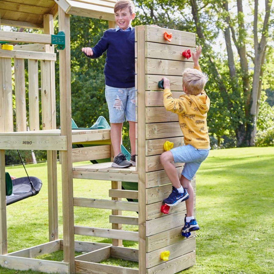 Climbing Frames OutdoorToys Accessories & Addons | Rebo Add On Double Sided Vertical Climbing Wall For Rebo Climbing Frames