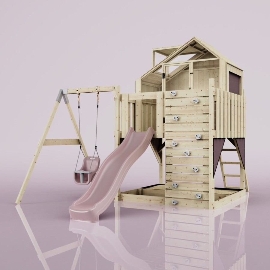 Playhouses OutdoorToys Playhouses With Slides And Swings | Polarplay Kids Climbing Tower & Playhouse - Swing Eerika Rose