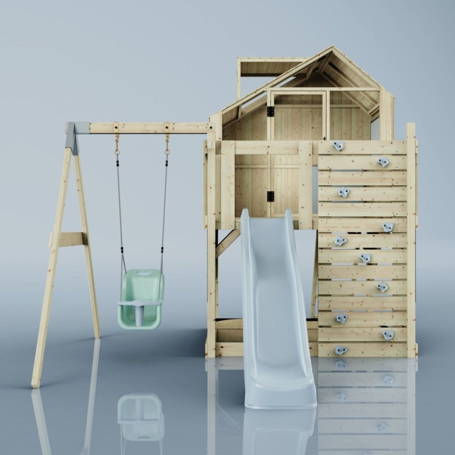 Playhouses OutdoorToys Playhouses With Slides And Swings | Polarplay Kids Climbing Tower & Playhouse - Swing Eerika Mist