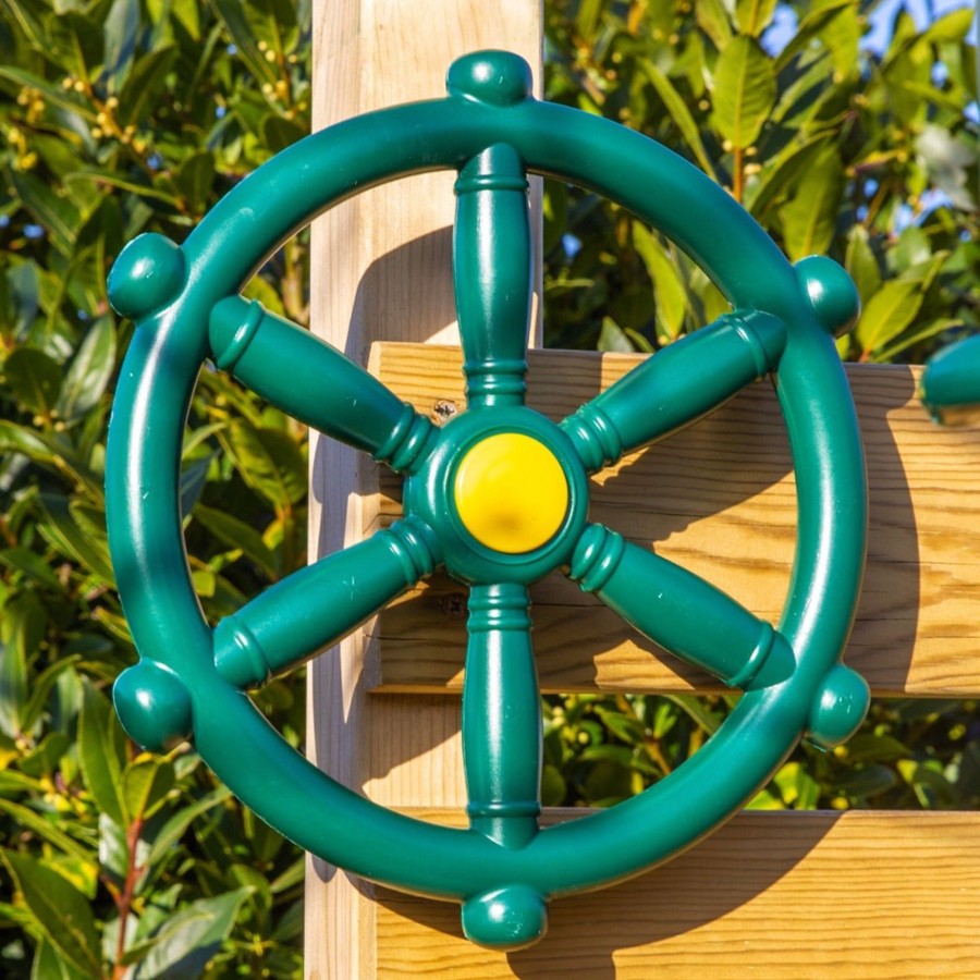 Climbing Frames OutdoorToys Accessories & Addons | Rebo Garden Climbing Frame Accessory Plastic Play Ships Steering Wheel - Green