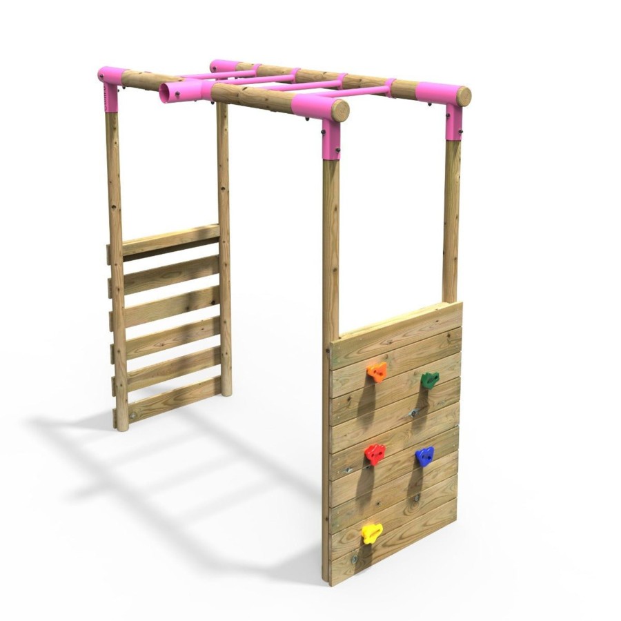 Swings OutdoorToys Swing Accessories | Rebo Monkey Bar Extension Kit For Round Wood Swing Frames Add On Kit - Pink