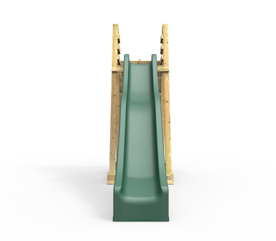 Garden Toys OutdoorToys All Slides | Rebo Wooden Free Standing Slide With 10Ft Water Slide - With Adventure Wall