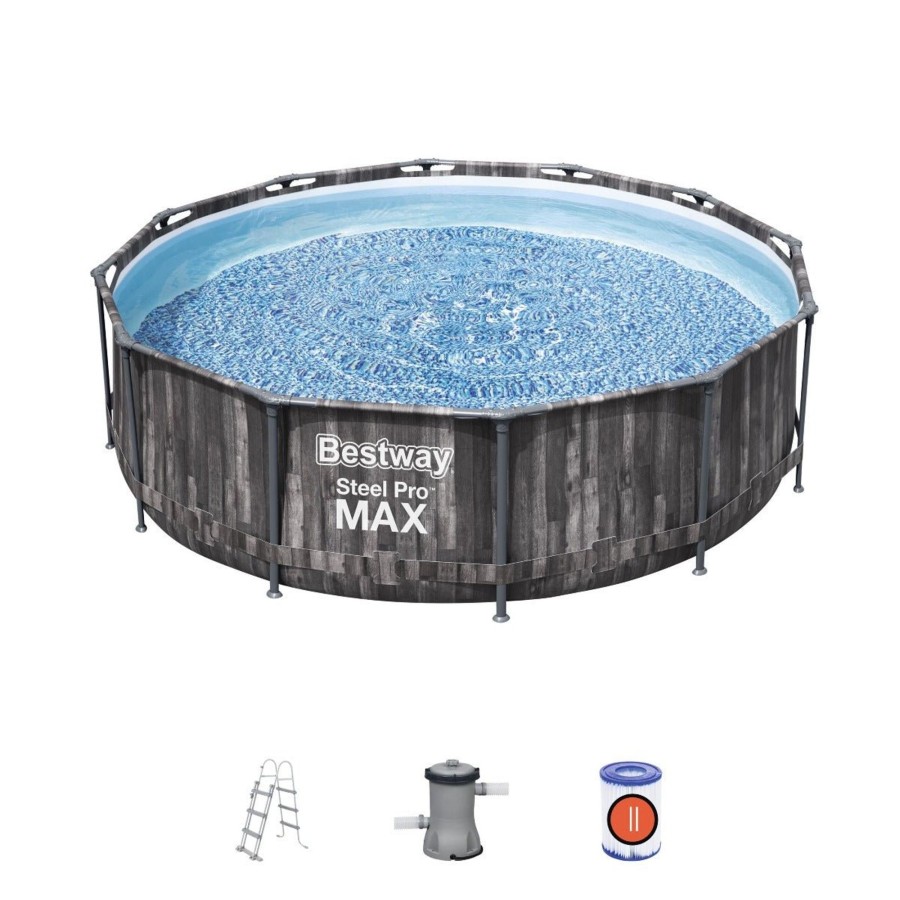 Swimming Pools OutdoorToys Steel Frame Pools | Bestway 12' X 39.5" Steel Pro Max Pool Set (9,150L) - Bw5614X