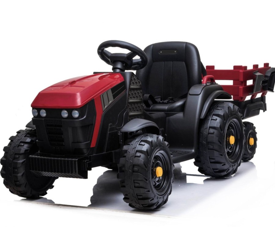 Ride On Toys OutdoorToys Ride On Tractors | Farmtrac Children'S Electric 12V Ride On Tractor With Trailer