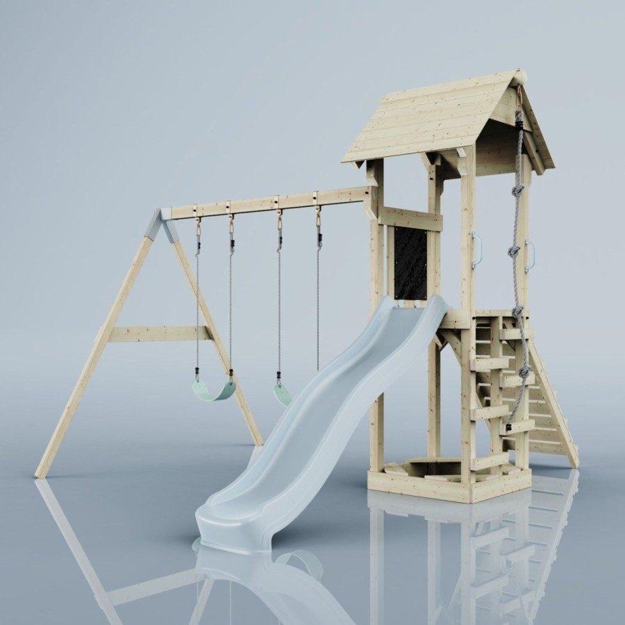 Climbing Frames OutdoorToys Climbing Frames With Swings | Polarplay Tower Kids Wooden Climbing Frame - Swing Kari Mist