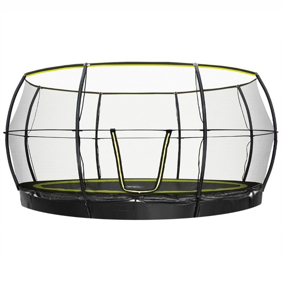 Trampolines OutdoorToys Inground Trampolines | Rebo 14Ft Inground Base Jump Trampoline With Halo Ll Enclosure