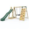 Climbing Frames OutdoorToys Pyramid Climbing Frames | Rebo Wooden Pyramid Climbing Frame With Swings & 10Ft Water Slide - Cloudcap