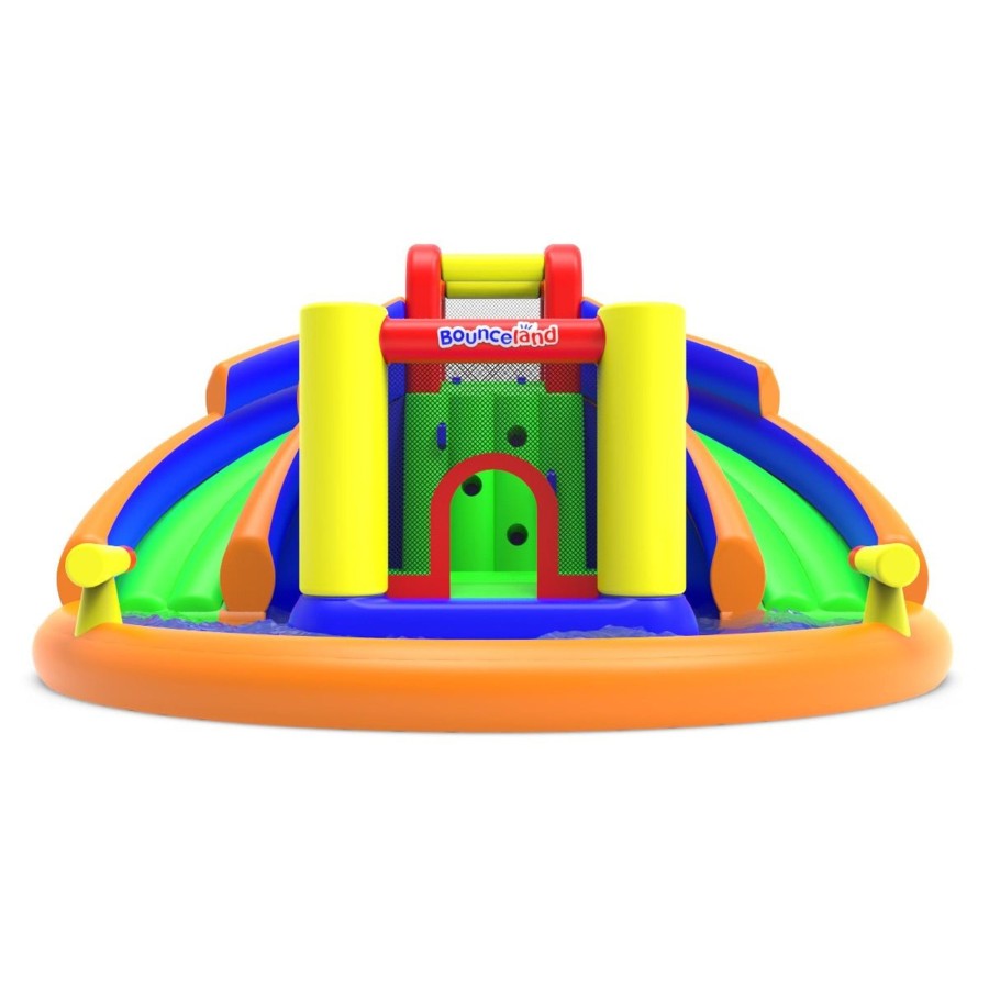 Garden Toys OutdoorToys Bouncy Castles | Bounceland Inflatable Bouncy Castle With Blower - Dual Slide Castle Waterpark