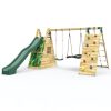 Climbing Frames OutdoorToys Pyramid Climbing Frames | Rebo Wooden Pyramid Climbing Frame With Swings & 10Ft Water Slide - Rainbow