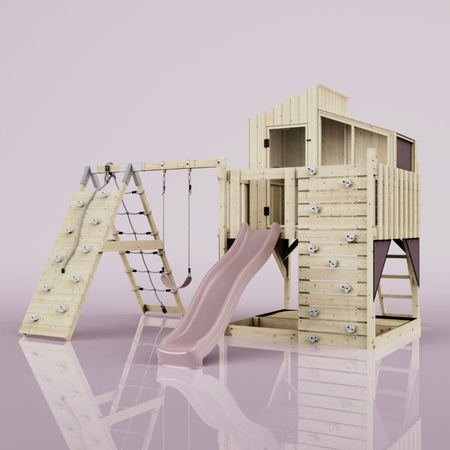 Playhouses OutdoorToys Playhouses With Slides And Swings | Polarplay Kids Climbing Tower & Playhouse Climb & Swing Runa Rose