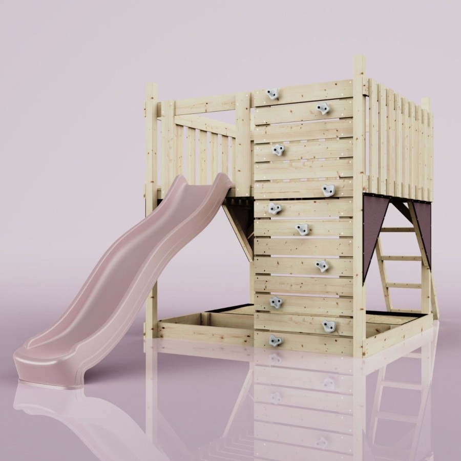 Climbing Frames OutdoorToys Climbing Frames With Rock Walls | Polarplay Kids Scandinavian Style Climbing Platform - Fai Rose