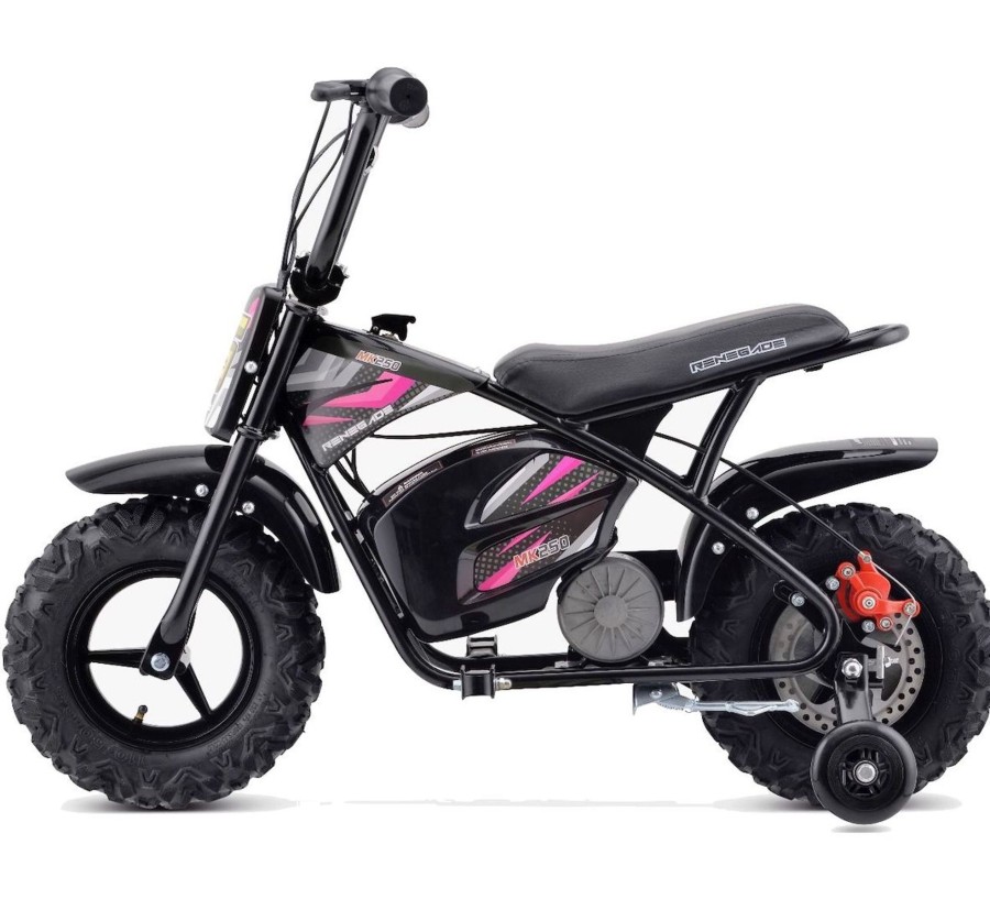 Ride On Toys OutdoorToys Kids Electric Motorbikes | New Edition Renegade Mk250 Kids 24V Electric Dirt Bike - Pink