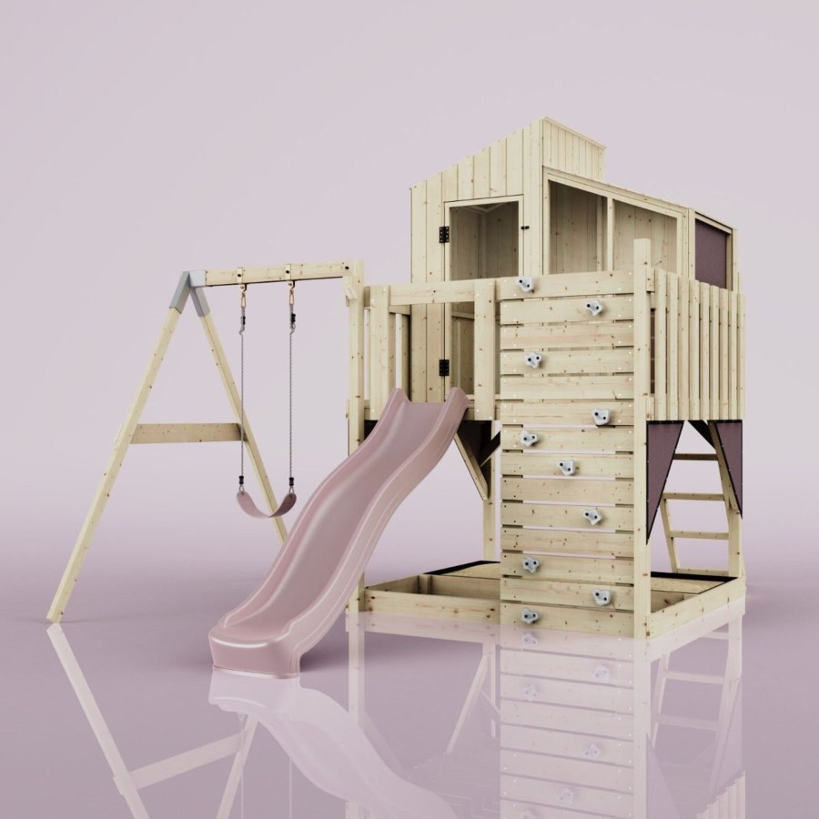 Playhouses OutdoorToys Playhouses With Slides And Swings | Polarplay Kids Climbing Tower & Playhouse - Swing Balder Rose