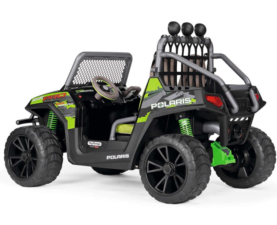 Ride On Toys OutdoorToys Kids Electric Quad Bikes | Peg Perego 24V Kids Electric Ride On 2 Seat Polaris Rzr Pro New Green Shadow