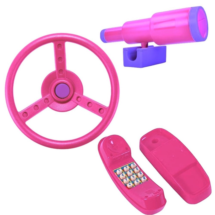 Climbing Frames OutdoorToys Accessories & Addons | Rebo Telephone, Steering Wheel And Telescope - Pink