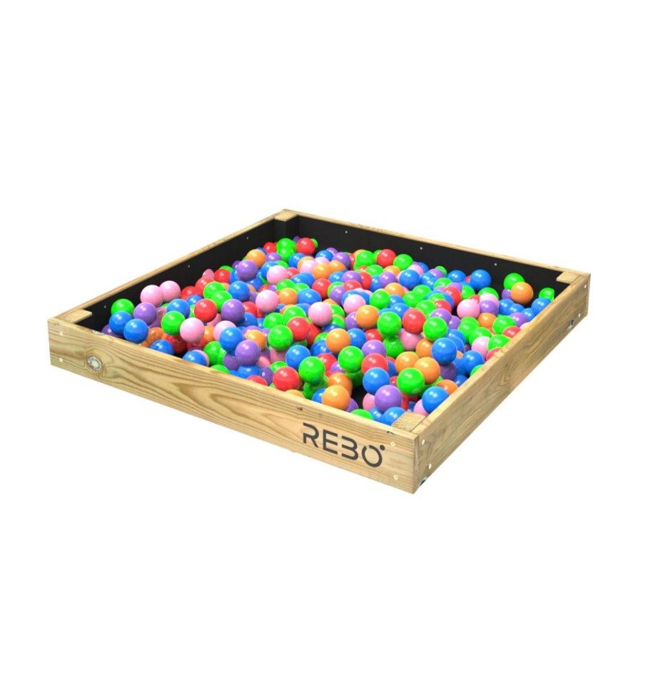 Garden Toys OutdoorToys Sandpits | Rebo Wooden Sandpit Ball Pool With Removable Lid 100Cm X 100Cm