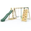 Climbing Frames OutdoorToys Pyramid Climbing Frames | Rebo Wooden Pyramid Climbing Frame With Swings & 10Ft Water Slide - Feather