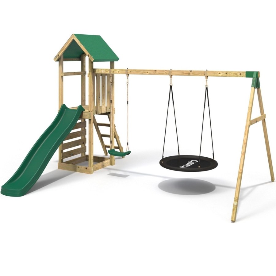 Climbing Frames OutdoorToys Climbing Frames With Rock Walls | Rebo Adventure Wooden Climbing Frame, Swing Set And Slide - Fairweather