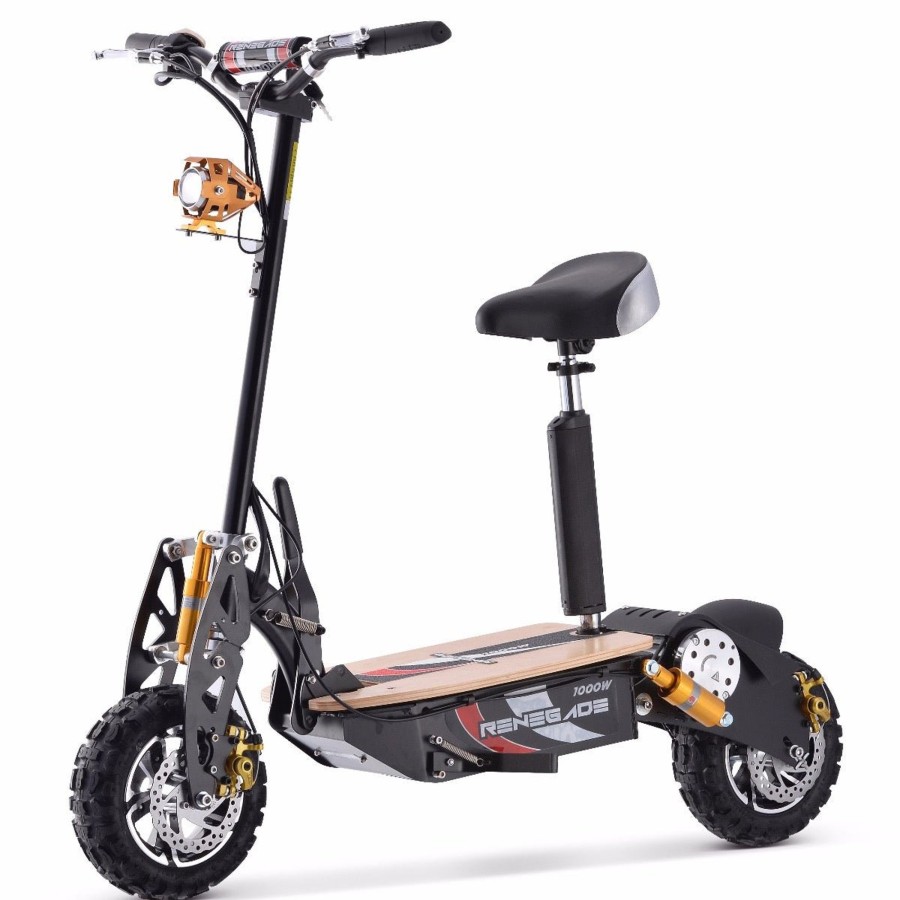 Ride On Toys OutdoorToys Kids Electric Scooters | Renegade 1000W Powerboard 48V Electric Scooter - Black