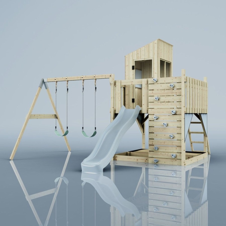 Playhouses OutdoorToys Playhouses With Slides And Swings | Polarplay Kids Climbing Tower & Playhouse - Swing Kari Mist