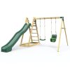 Climbing Frames OutdoorToys Pyramid Climbing Frames | Rebo Wooden Pyramid Activity Frame With Swings & 10Ft Water Slide - Cora Linn